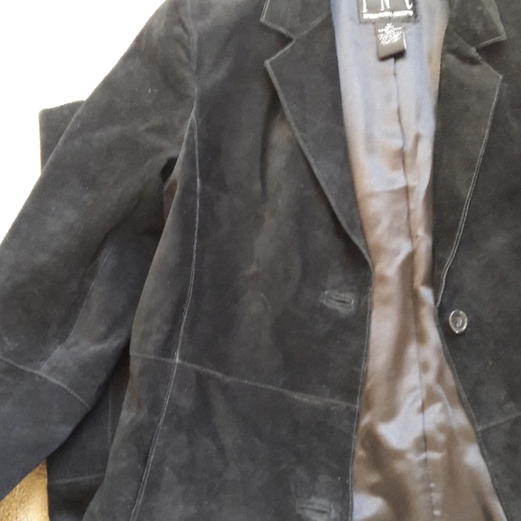 INC International Concepts Black Leather Coat - Picture 5 of 8